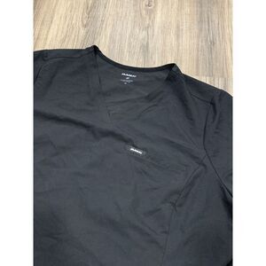 JAANUU Black Scrub Top Womens Size 3XL Short Sleeve Capped Sleeve